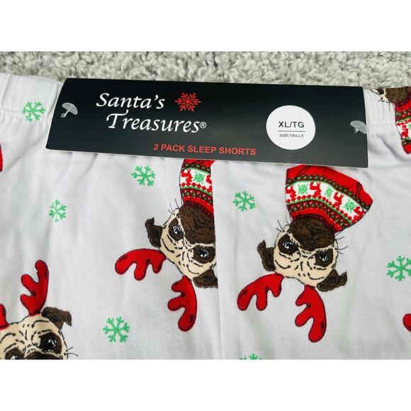 Santas Treasures 2pk Womens Sleep Boxer Shorts Gray Dogs & Black Size XLarge - Picture 3 of 10